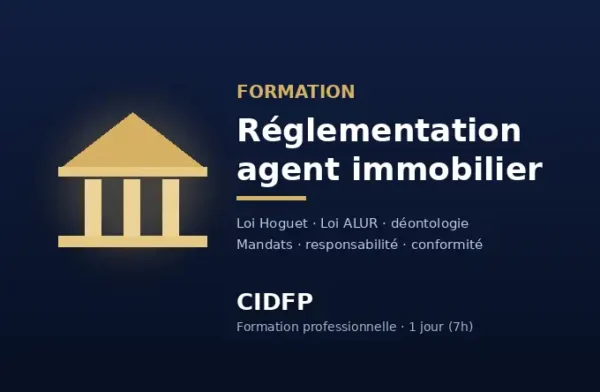 Formation règlementation agent immobilier
